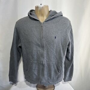 Polo Ralph Lauren Youth Boys XL (18‐20) Full Zip Hoodie Grey Classic Fit Pockets